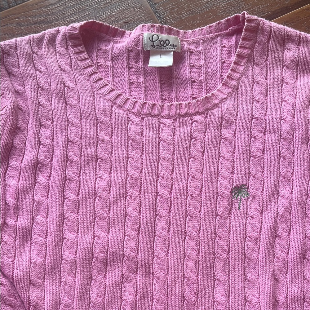 Lilly Pulitzer Pink Cable Knit Sweater - Picture 6 of 9